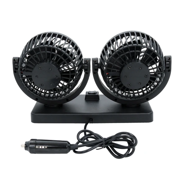 Araç İçi Torpido Üstü 2li Vantilatör Oto Pervane 5 inç 12 Volt ile Uyumlu Çakmaklık Girişli - Resim 6