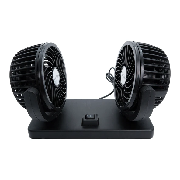 Araç İçi Torpido Üstü 2li Vantilatör Oto Pervane 5 inç 12 Volt ile Uyumlu Çakmaklık Girişli - Resim 3