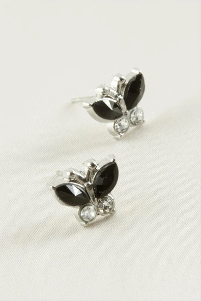 Kelebek Taşlı Minik Küpe - Resim 2