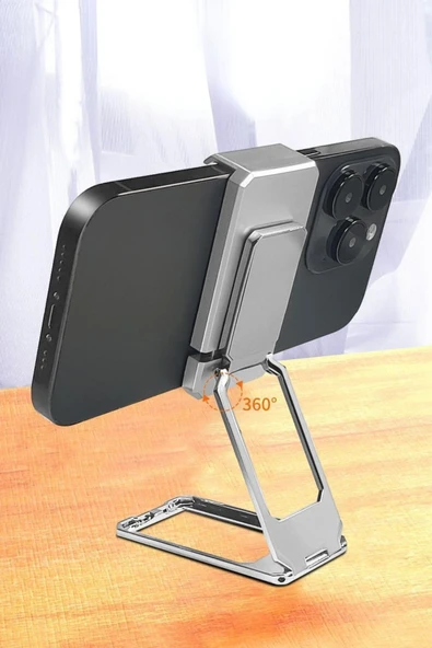 360 derece Dönen Tüm Telefon Tipleri İle Uyumlu Metal Telefon Standı Braket - Resim 8
