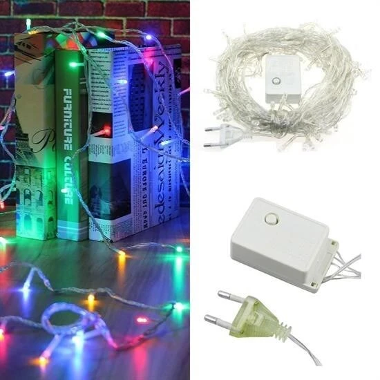10 Metre 100 Ledli 8 Fonksiyonlu Karışık Renkli RGB Led Lamba - Resim 2