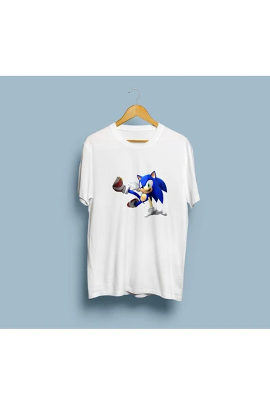 Oversize Sonic / Sonic Dash tasarımlı / baskılı unisex T-shirt - Resim 4