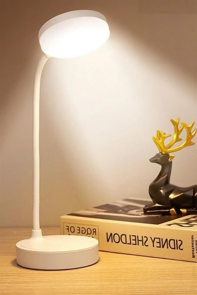 Yuvarlak USBli Dokunmatik 3 Kademeli 360 Derece  Özel Göz Korumalı Led Lityum Masa Lambası - Resim 8