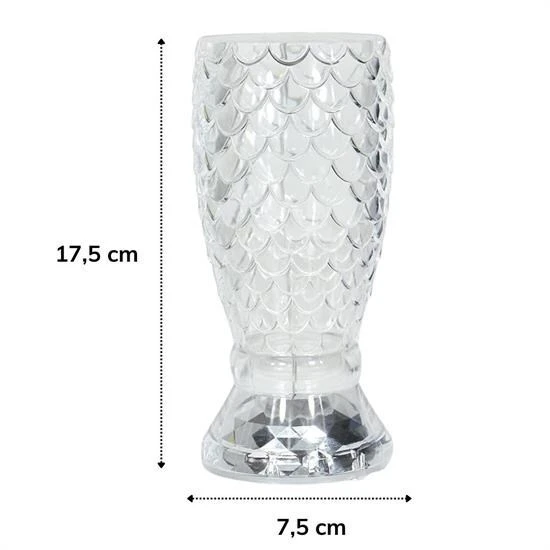 Balık Süzgeç Model USB Şarjlı Kumandalı 16Farklı Işık Modlu Masa Üstü Kristal Akrilik Led - Resim 5