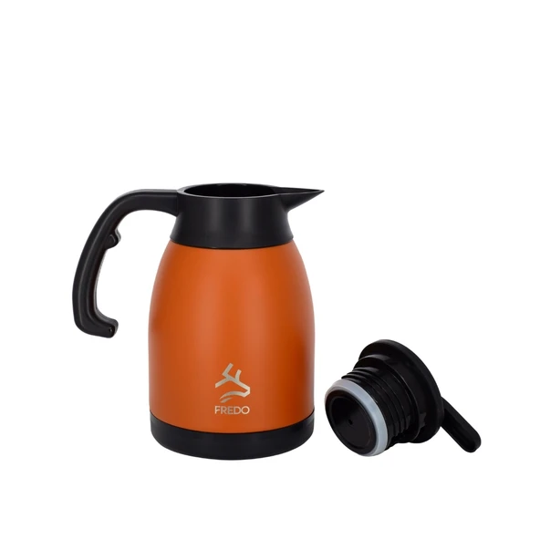 Big Therm 1.5 Lt Paslanmaz Çelik Turuncu Çay Termosu, 24 Saat Soğuk, 12 Saat Sıcak Tutma - 2