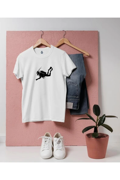 Oversize Dalgıç / Diver Tasarım unisex T-shirt ürün görseli