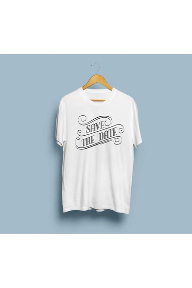 Oversize Save The Date yazılı unisex T-shirt ürün görseli
