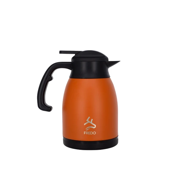 Big Therm 1.5 Lt Paslanmaz Çelik Turuncu Çay Termosu, 24 Saat Soğuk, 12 Saat Sıcak Tutma - 1