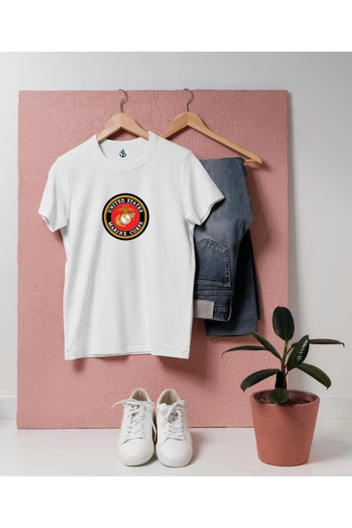 Oversize United States Marine Corps Tasarım unisex T-shirt - Resim 3