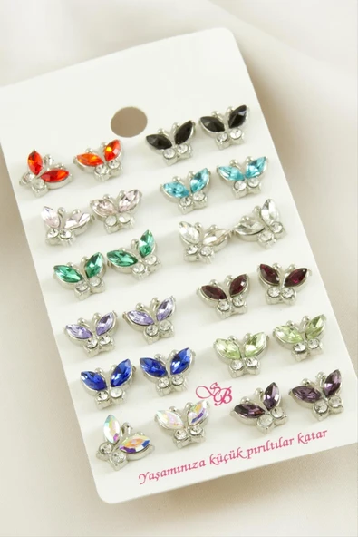 Kelebek Taşlı Minik Küpe ürün görseli 1
