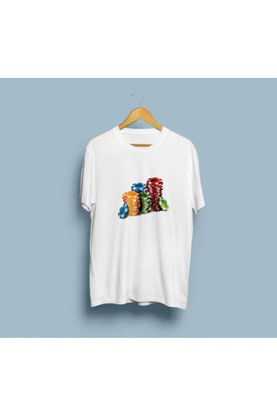 Oversize Poker çipleri unisex T-shirt - Resim 3