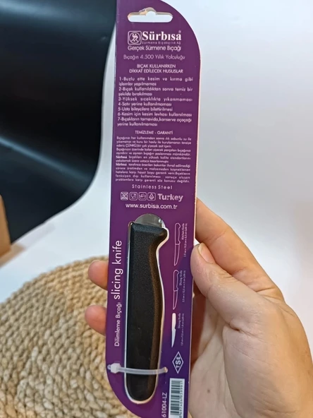 Sürbisa 61004 Sebze Bıçağı Siyah Lz1 Koli (12 adet Tırtıklı ) - 2