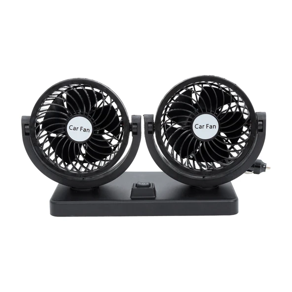 Araç İçi Torpido Üstü 2li Vantilatör Oto Pervane 5 inç 12 Volt ile Uyumlu Çakmaklık Girişli - Resim 7