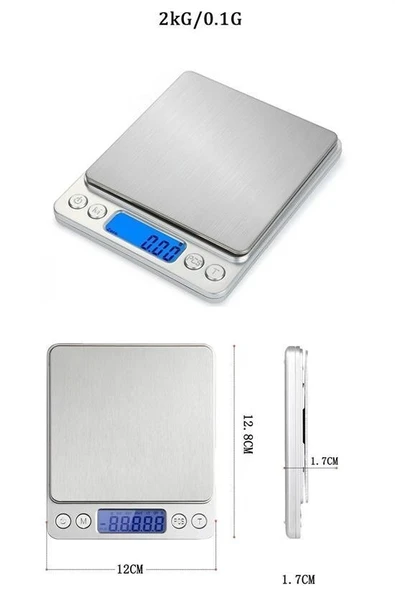 Dijital Hassas Mutfak Terazisi Hassas Tartı 2000 Gr/01 Gr Hassasiyet - Resim 8