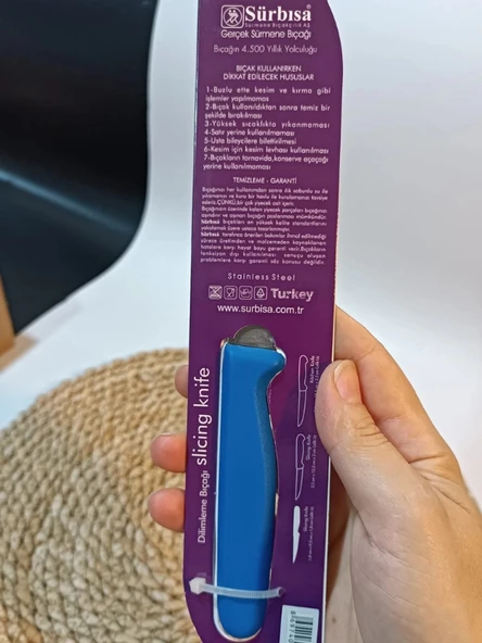 Sürbisa 61004 Sebze Bıçağı Koyu Mavi Lz 1 Koli (12 adet Tırtıklı ) - 3