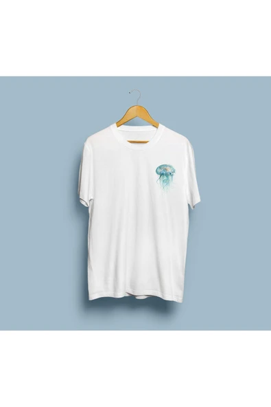 Oversize Jellyfish Tasarım Unisex T-shirt - Resim 2