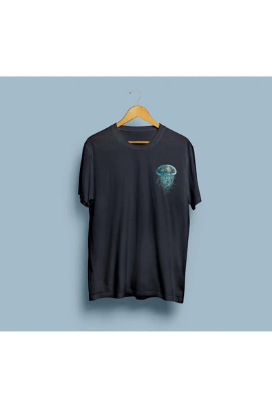 Oversize Jellyfish Tasarım Unisex T-shirt - Resim 5