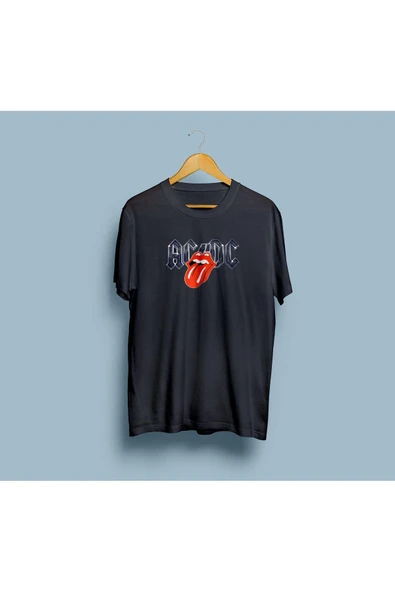 Oversize AC/DC Yazılı Tasarım Unisex T-shirt - Resim 6