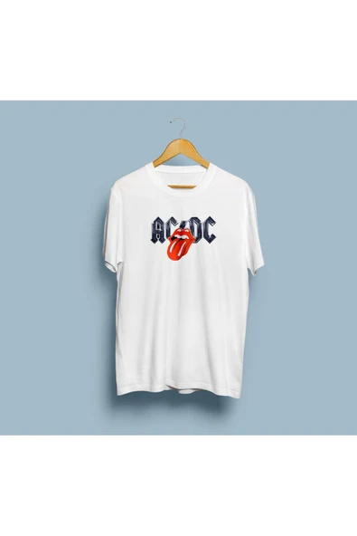 Oversize AC/DC Yazılı Tasarım Unisex T-shirt ürün görseli