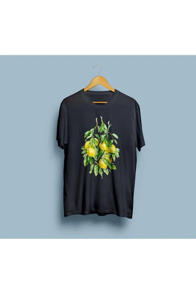 Oversize Limon Baskılı 2 Tasarım Unisex T-shirt - Resim 7