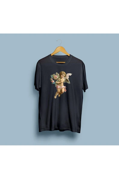 Oversize Angel Flowers Tasarım Unisex T-shirt - Resim 8