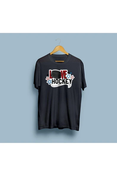 Oversize Love Hockey Tasarım Unisex T-shirt - Resim 8