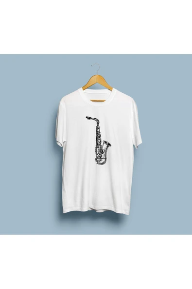 Oversize Saksafon Enstrüman Tasarım Unisex T-shirt ürün görseli