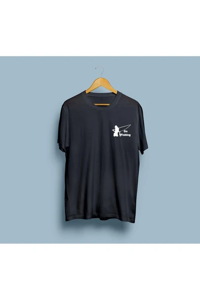 Oversize Go Fishing / Balıkçı Kız tasarım unisex T-shirt - Resim 3