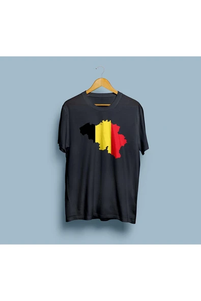 Oversize Belgium / Belçika tasarım unisex T-shirt - Resim 5