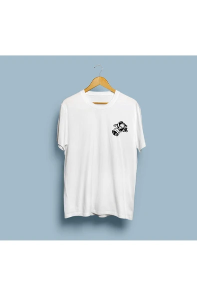 Oversize Gaz maskesi / Nükleer maske tasarım unisex T-shirt - 3