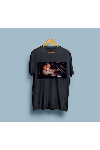 Oversize Tupac Araba Tasarım Unisex T-shirt - Resim 5
