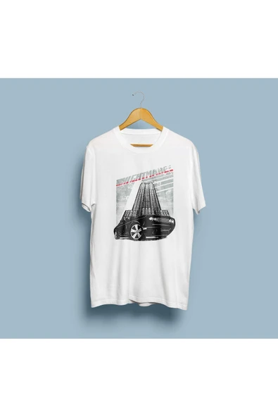 Oversize Nightmare Muscle Car Tasarım Unisex T-shirt ürün görseli