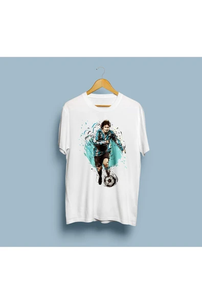 Oversize Messi 2 Tasarım Unisex T-shirt - Resim 2