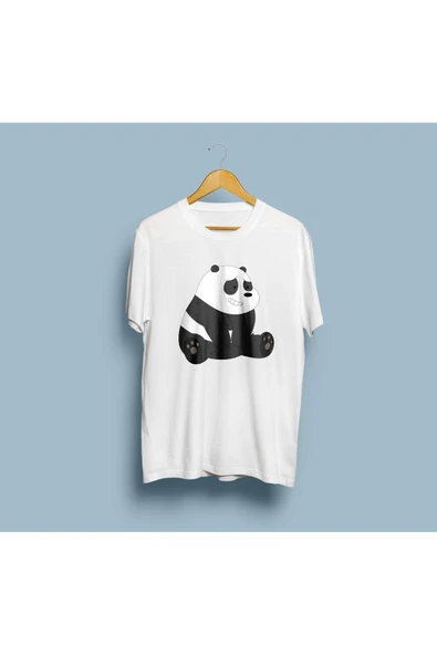 Oversize Panda Tasarım unisex T-shirt - Resim 3