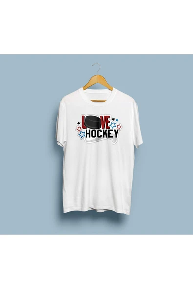 Oversize Love Hockey Tasarım Unisex T-shirt - Resim 2