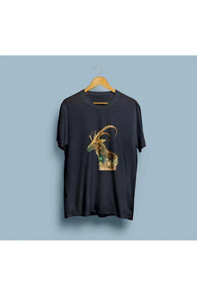 Oversize Geyik Tasarım unisex T-shirt - Resim 5