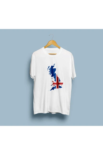Oversize England / İngiltere Haritası tasarım unisex T-shirt - Resim 3