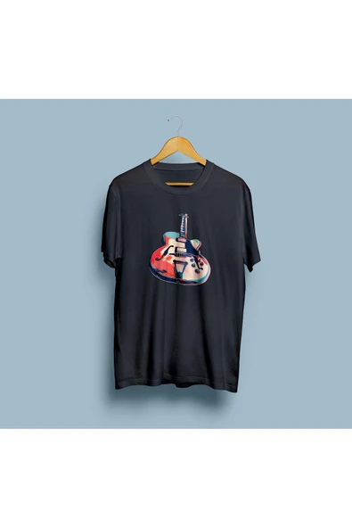 Oversize Gitar / Guitar Tasarım unisex T-shirt - Resim 7