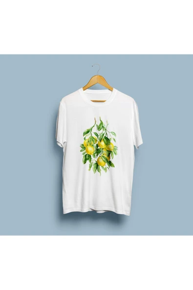 Oversize Limon Baskılı 2 Tasarım Unisex T-shirt - Resim 3