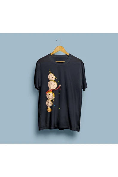 Oversize Charlie ve Lolanın bebekleri tasarım unisex T-shirt - Resim 5