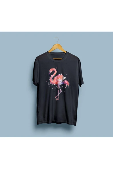 Oversize Flamingo Tasarımı Unisex T-shirt - Resim 5