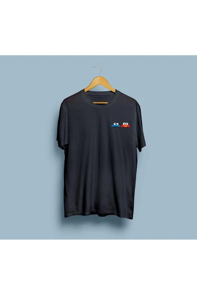 Oversize Kurabiye Canavarları Tasarım Unisex T-shirt - 4