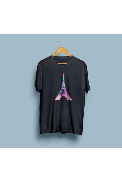 Oversize Eyfel Kulesi / Eiffel Tower Tasarım unisex T-shirt - Resim 6