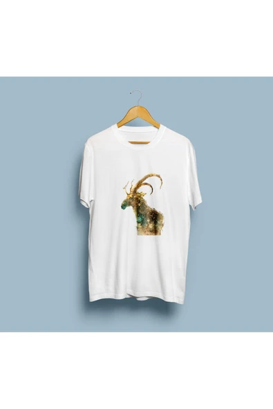 Oversize Geyik Tasarım unisex T-shirt - Resim 3