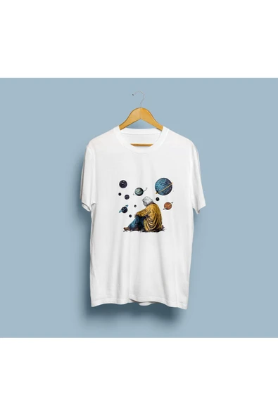 Oversize Astronomi / Gezegenler Tasarım unisex T-shirt - Resim 4