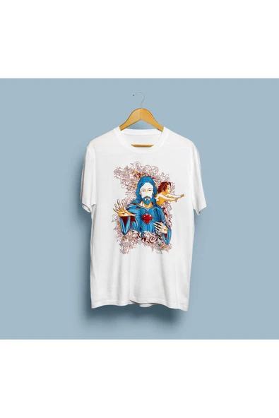 Oversize Awesome Jesus Tasarım Unisex T-shirt - Resim 2