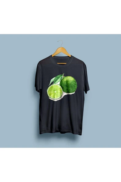 Oversize Limon Baskılı Tasarım Unisex T-shirt - Resim 6
