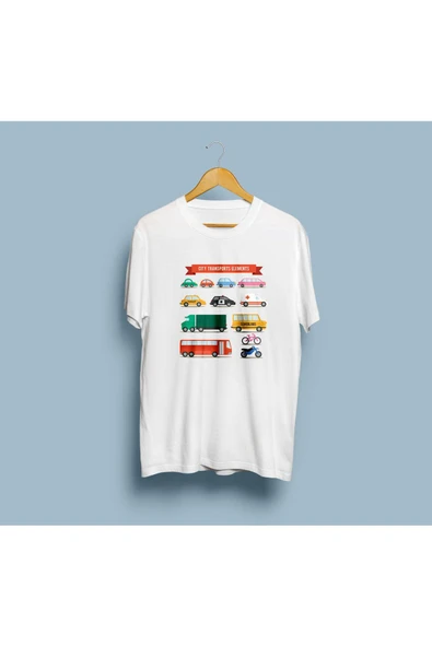 Oversize Toplu Taşıma Araçları Tasarım unisex T-shirt - Resim 3