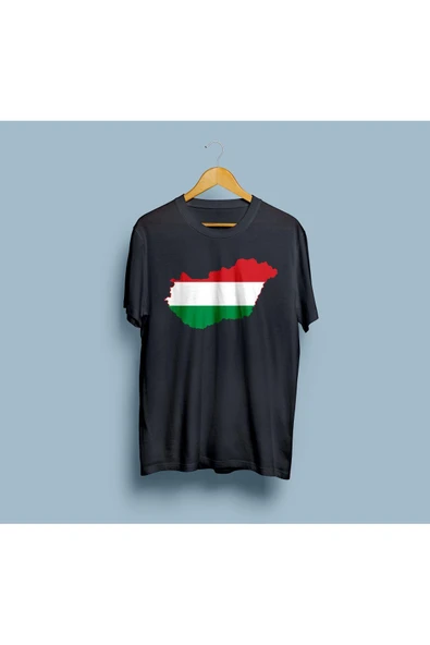 Oversize Hungary / Macaristan Haritası tasarım unisex T-shirt - Resim 6
