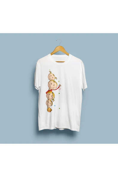 Oversize Charlie ve Lolanın bebekleri tasarım unisex T-shirt - Resim 2